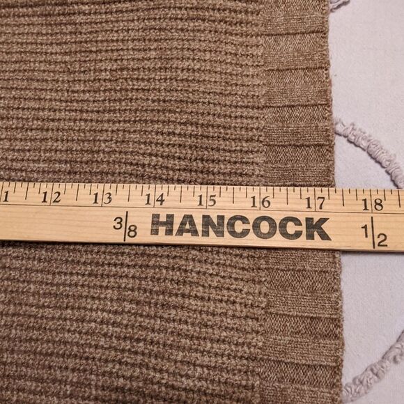 Y2K Women's Tan Camel Cropped Turtleneck Long-sleeved Sweater Sz M - Picture 9 of 10